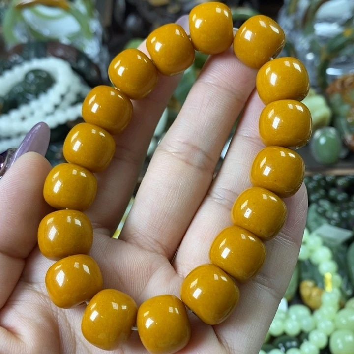 透闪石质玉手串卡14未镶嵌