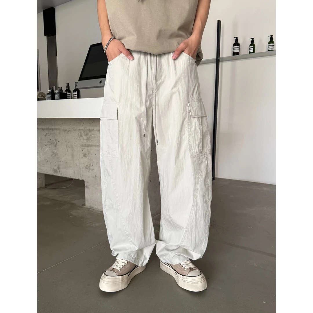 夏季简约休闲大口袋工装长裤 6608