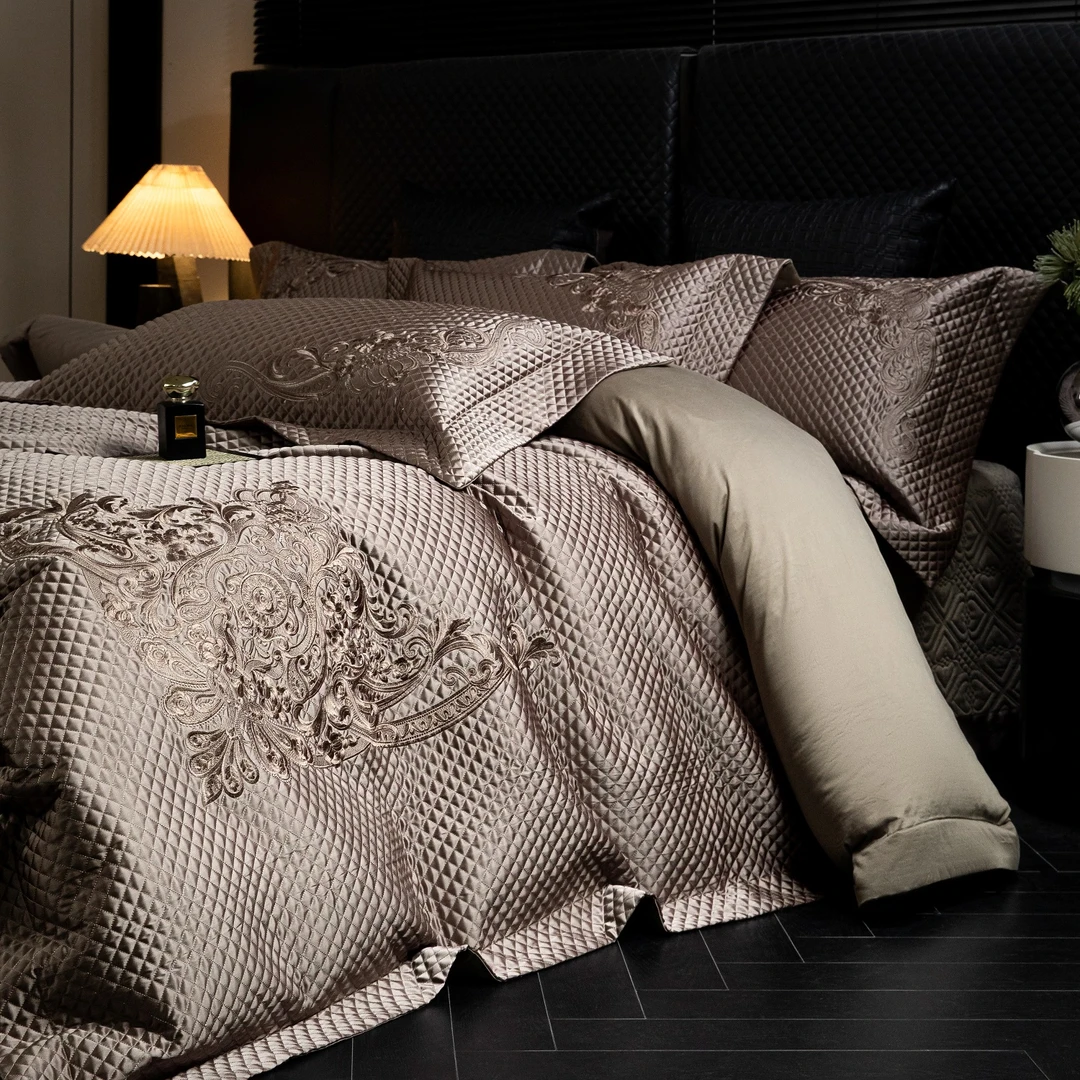 慧媄居38女神顶奢进口韩国空气层真丝超细旦天丝棉四季床盖四件套