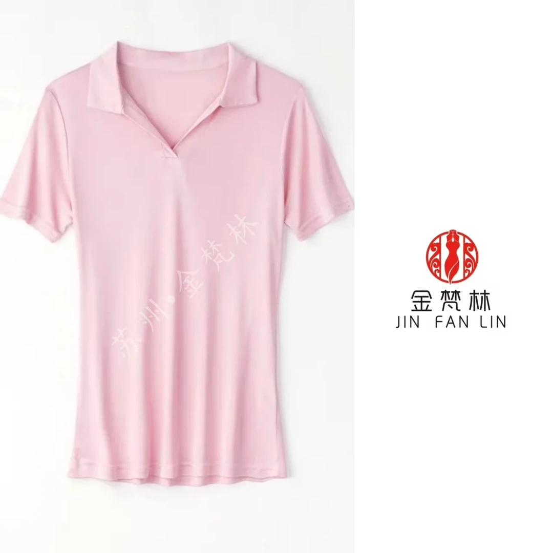 【POLO领短袖】夏季新款修身大码翻领短袖通勤纯色打底衫