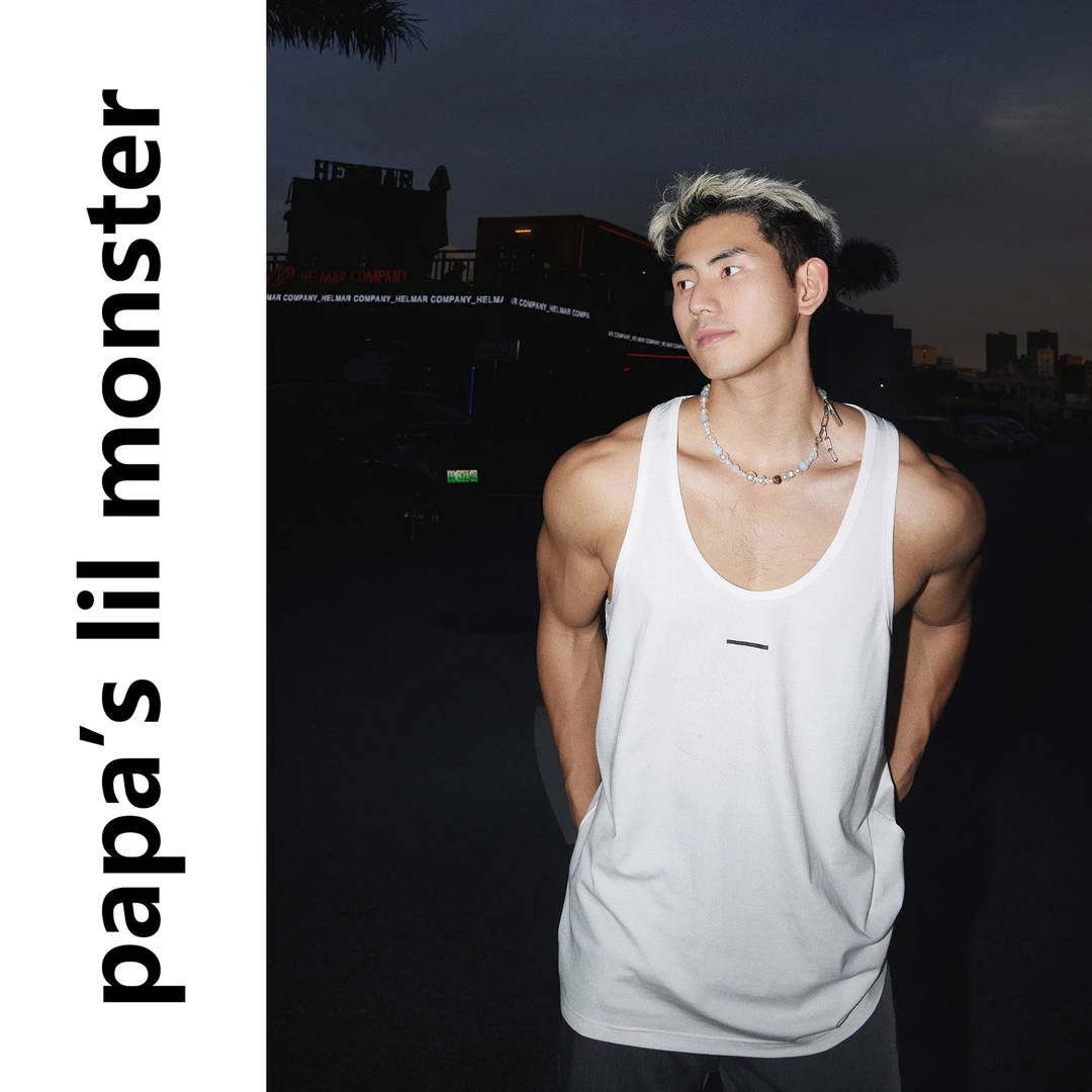 PAPASLILMONSTER【原创】美式夏季休闲无袖背心运动健身坎肩上衣