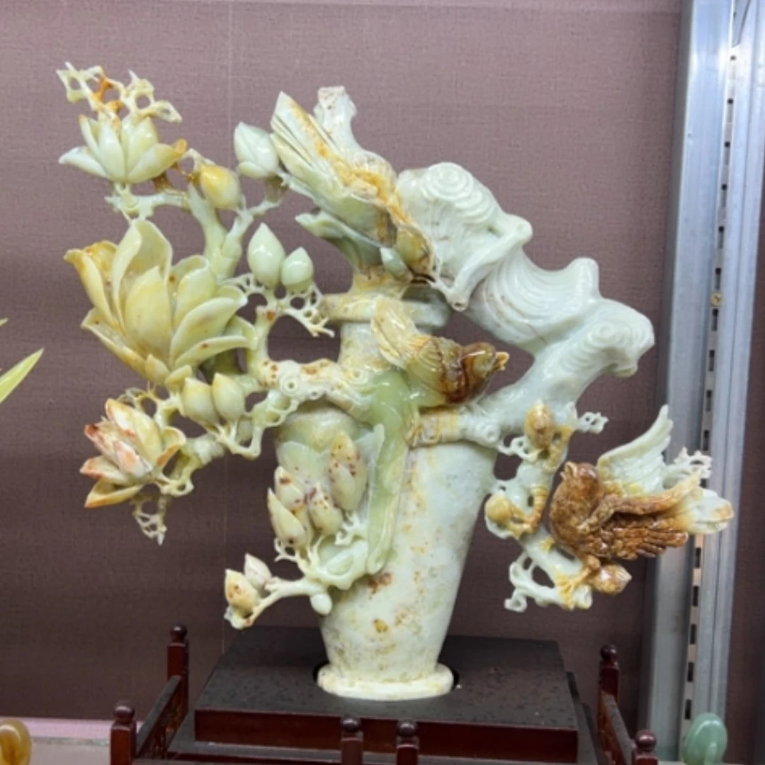 【闪购商品】未镶嵌蛇纹石玉珠宝奇石玉兰花