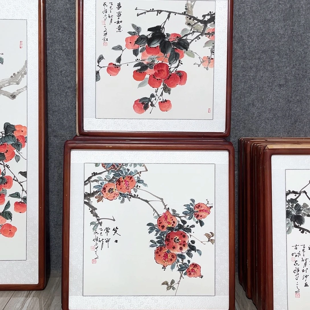 国画书画作品带框63×63