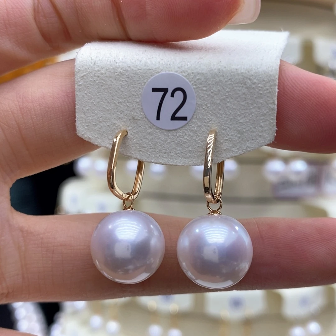 淡水珍珠耳饰18K金镶嵌
