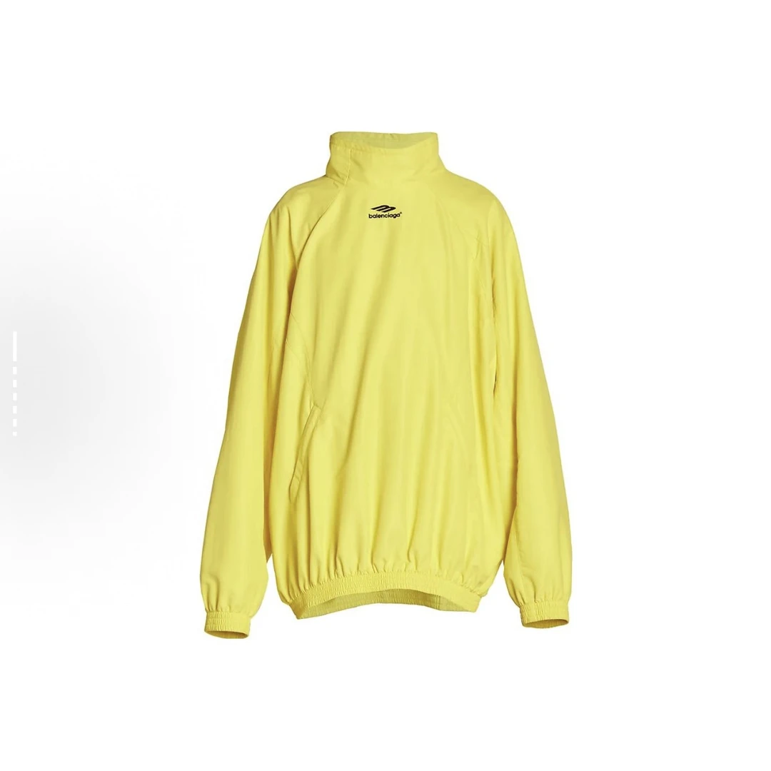 99新 Balenciaga/巴黎世家 高领插肩黄色卫衣 3码 BB10084