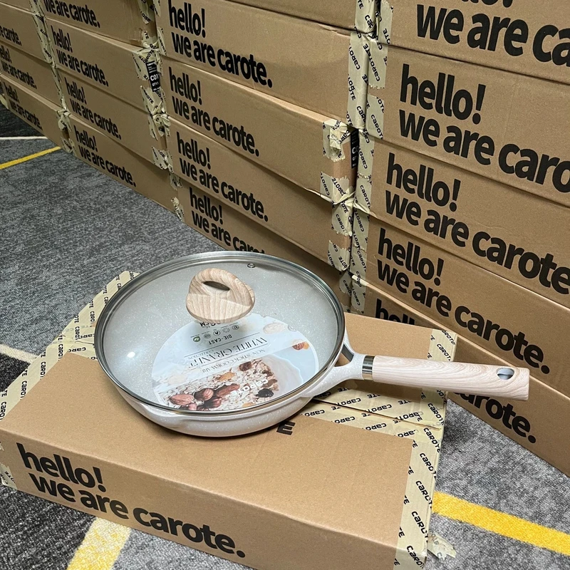 原单小卡26CM加深4人煎炒锅电磁炉不挑灶具【有盖】微瑕