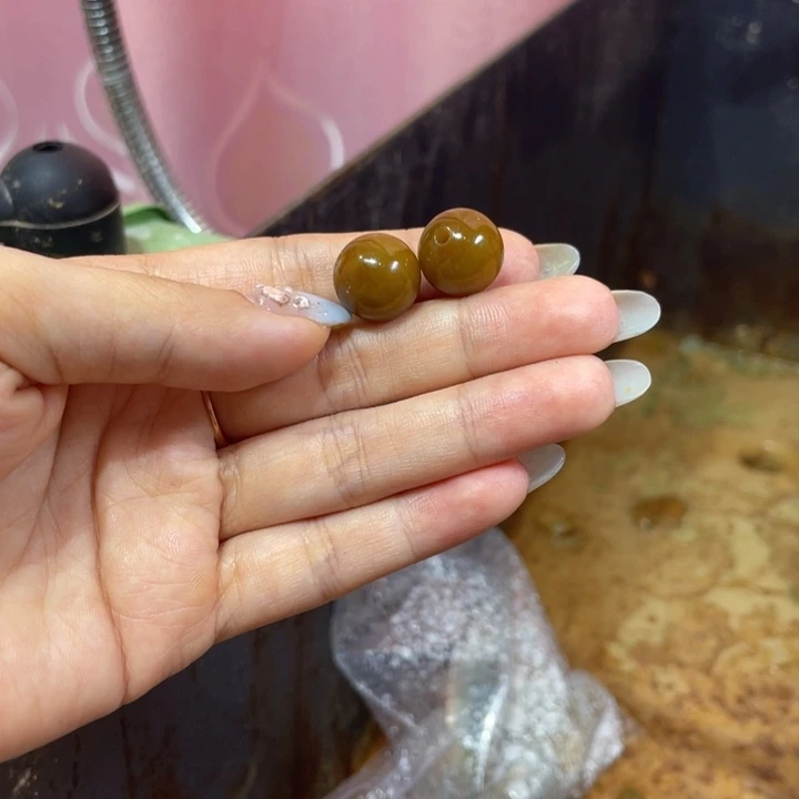 圆***满翡翠散珠纯天然缅甸翡翠珠子