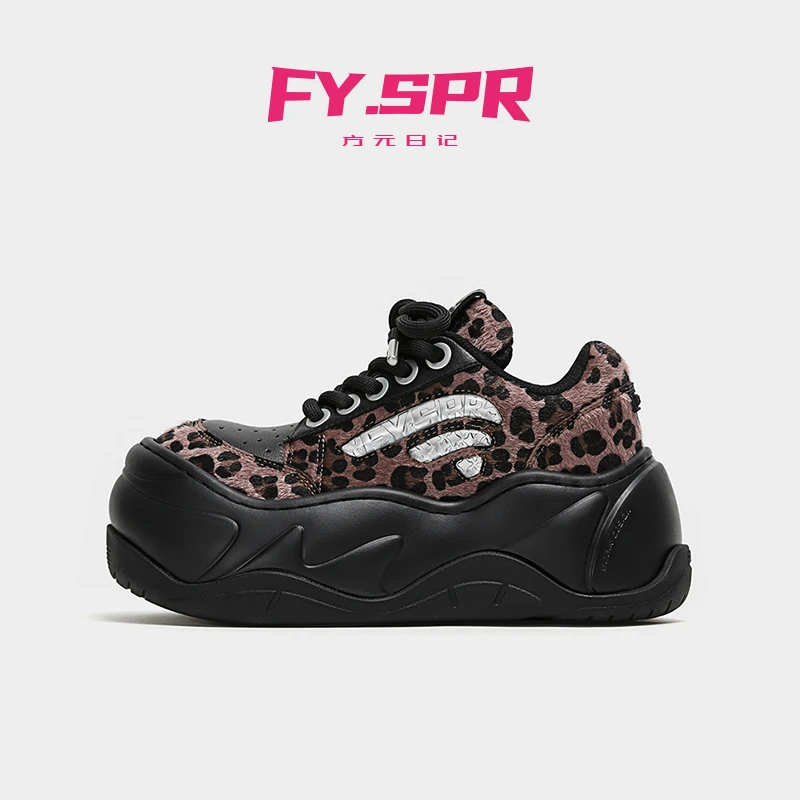 【老宋专属】方元日记 WiFi厚底豹纹 增高7CM丑萌大头波浪面包鞋