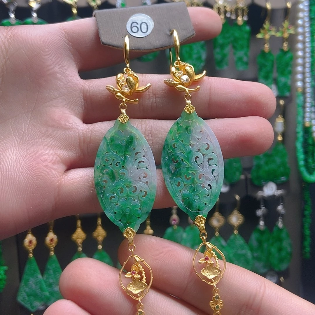 翡翠未镶嵌耳饰翡翠