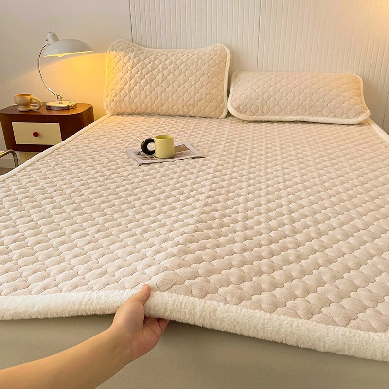 A类素色牛奶绒床护垫加厚夹棉床垫床褥子床垫保护垫床单防静电