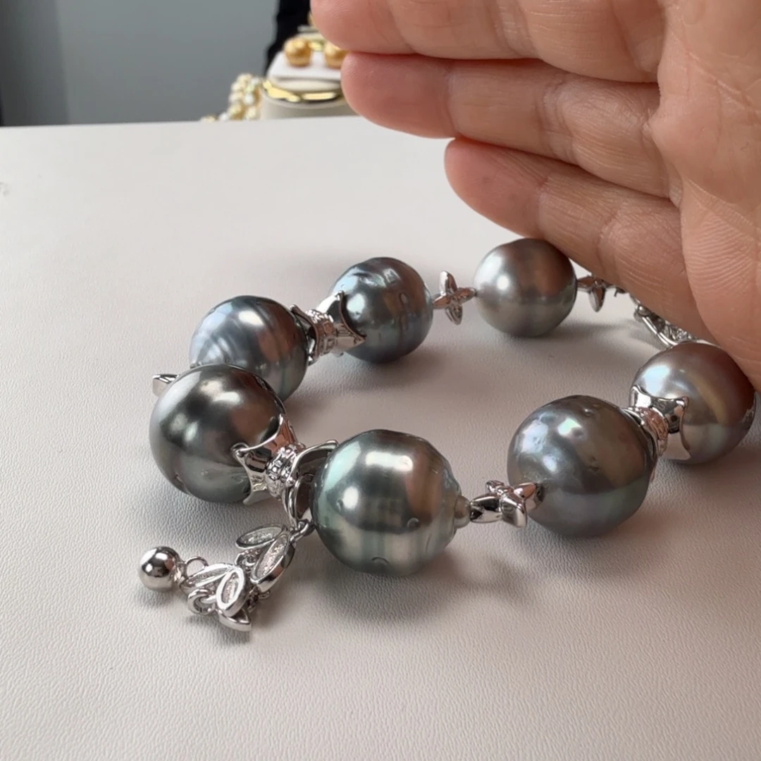 乌***茶颈饰海水珍珠银S925镶嵌