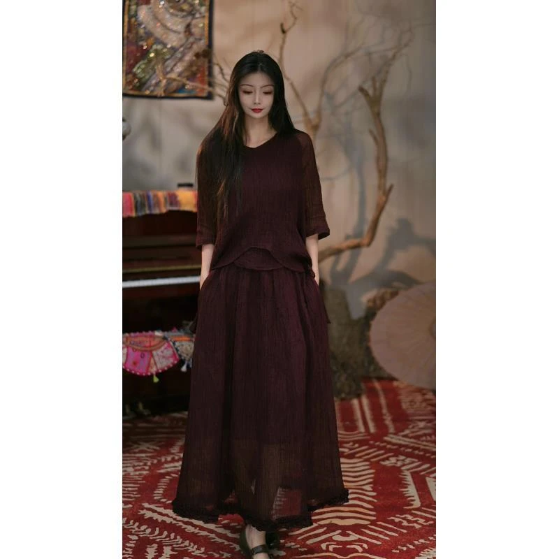 在雨中/落花半裙新款