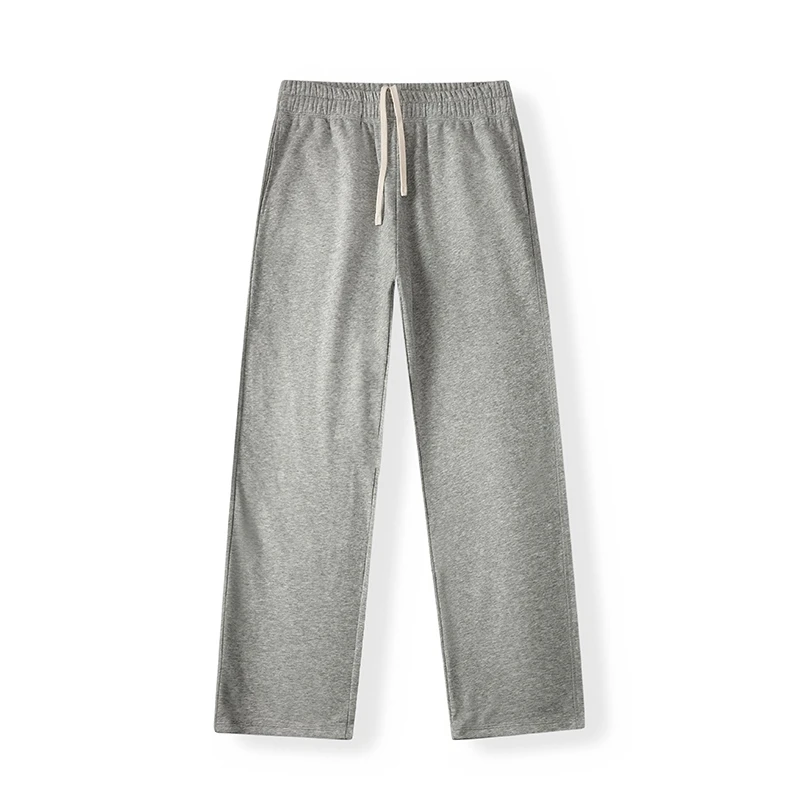 春季新款直筒休闲裤男春秋季美式重磅卫裤运动裤简约风宽松长裤子