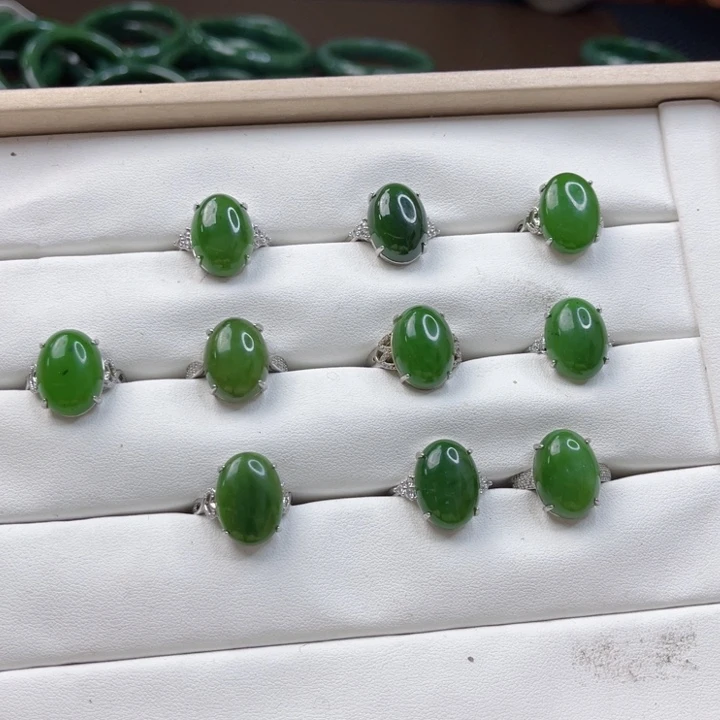 【闪购商品】和田玉（碧玉）戒指合金发其一