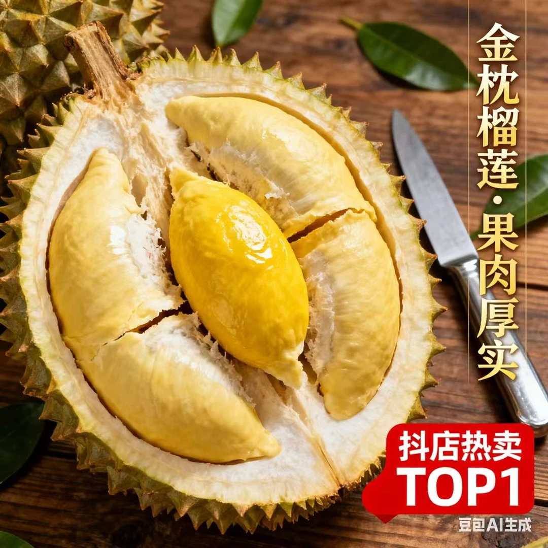 【明日发货】21.8一斤树熟金枕榴莲新鲜（4-10斤）核小肉厚金枕泰国
