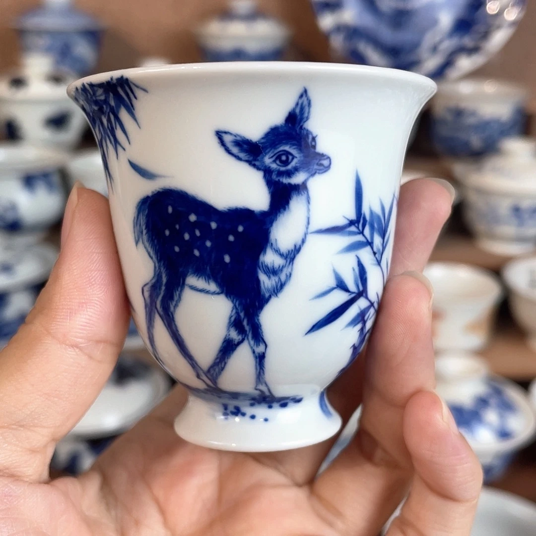 拾藝致物梅花鹿闻香杯