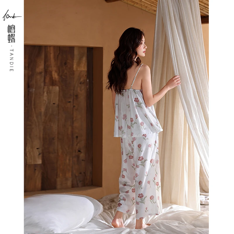 【带胸垫】檀蝶2025新款睡衣女款夏季薄款吊带睡裙夏天高级感家居服
