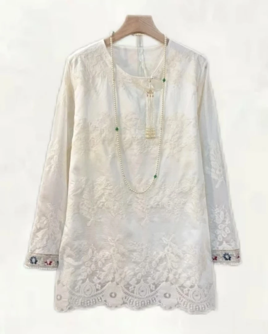 【芊朵专属】C1851新中式国风重工提花上衣时尚百搭春季限定新款