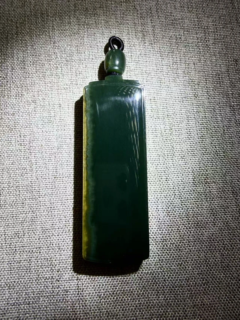 和田玉  河磨 平安无事牌 长条