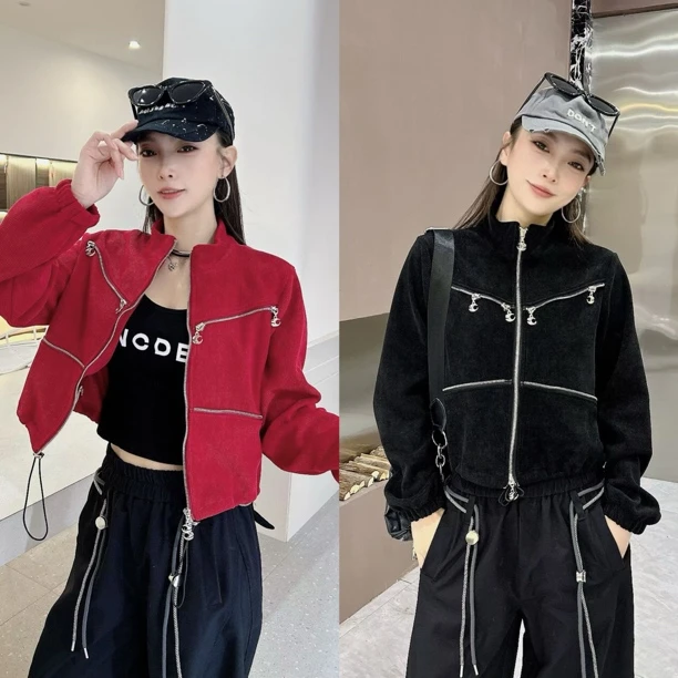 YT秋冬新品7000款雪尼尔棉抽绳小外套