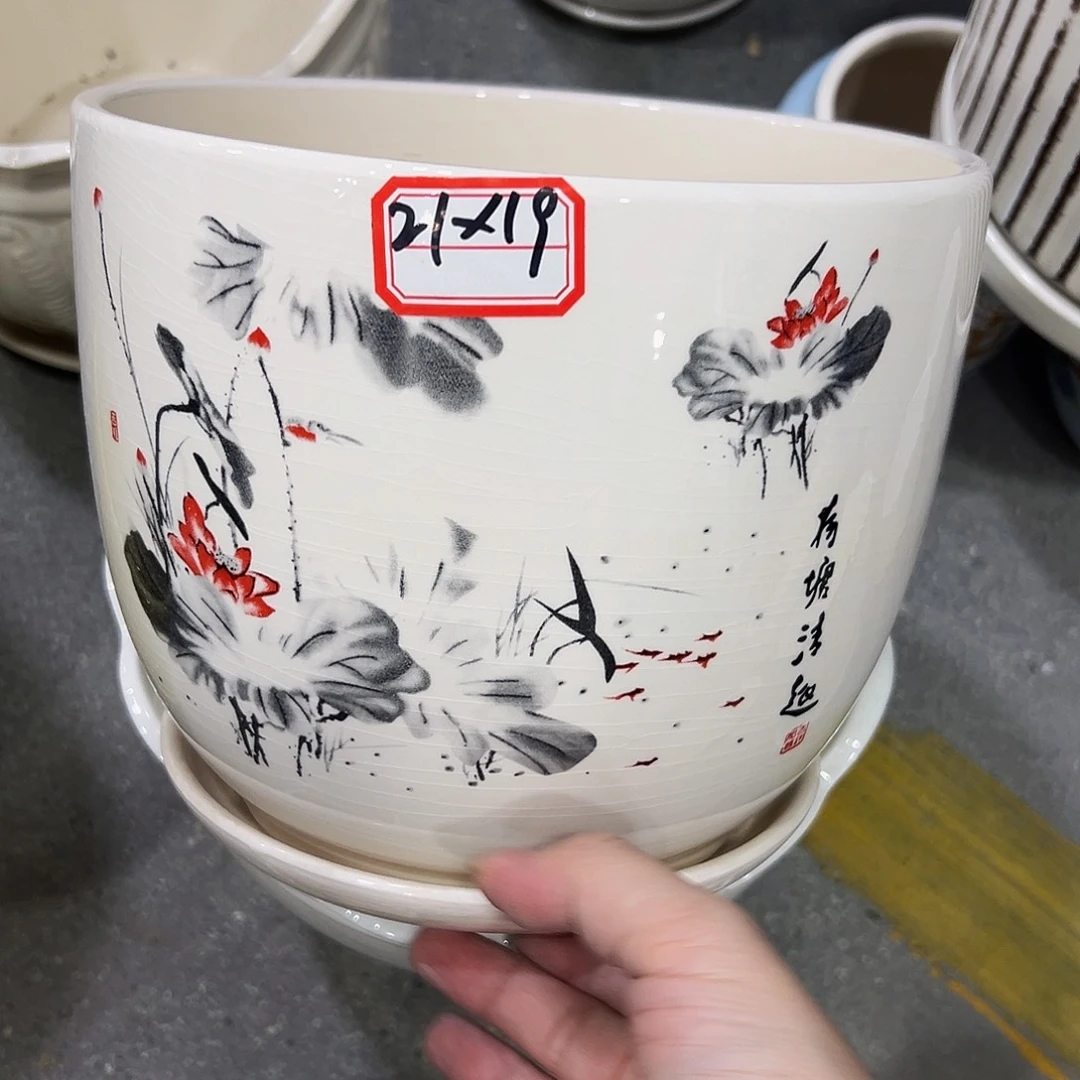 外贸尾单陶瓷花盆凑10米包邮