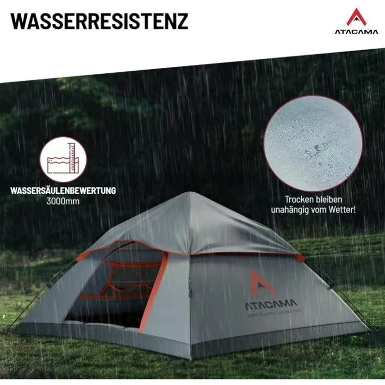 8.5mm玻璃杆+210T PU3000防水布自动打开帐篷2.2*2.3m