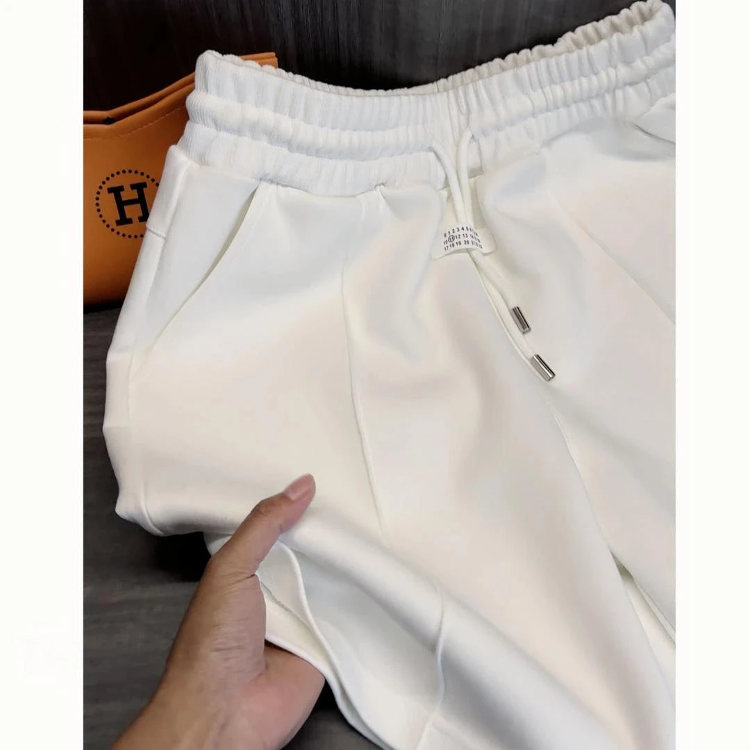 2025夏季新款高级感潮牌休闲棉感短裤中裤男款宽松五分裤设计师潮