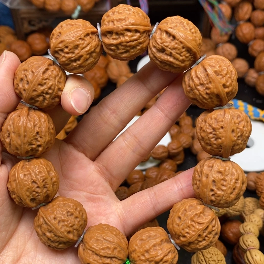 桃核手串陨石纹肉筋