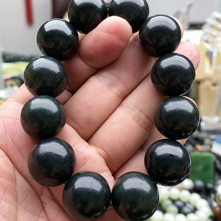 【闪购商品】和田玉未镶嵌手链20黑青