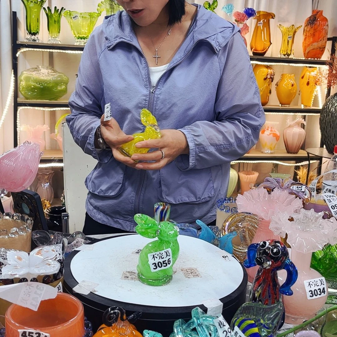 兔子3056 家悦美居琉璃摆件不完美