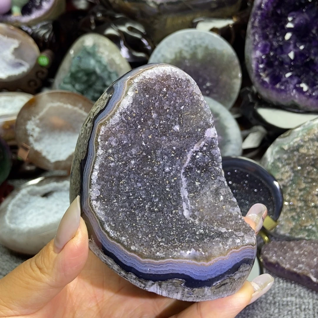 紫晶未镶嵌摆件水晶