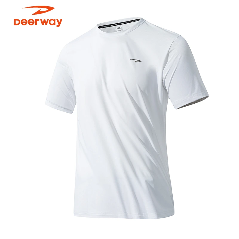德尔惠新款弹力速干衣男款夏季冰丝透气短袖运动上衣跑步健身t恤