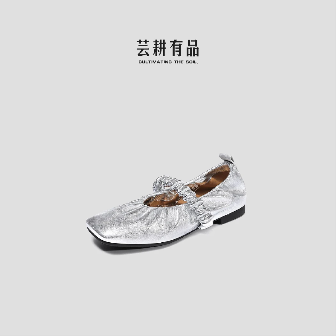 【银河】褶皱乐福鞋2025新款欧若风时尚百搭潮流气质舒适女鞋