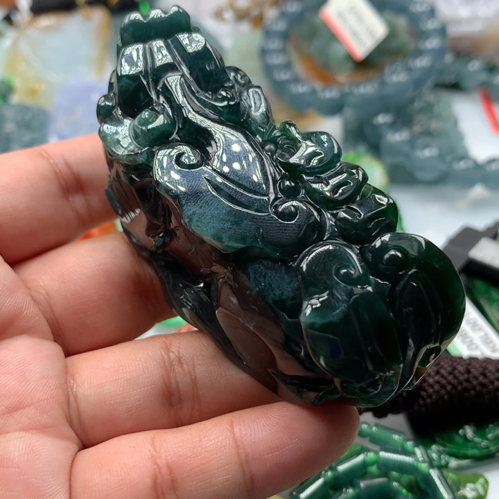 翡翠颈饰未镶嵌保真天然A货翡翠