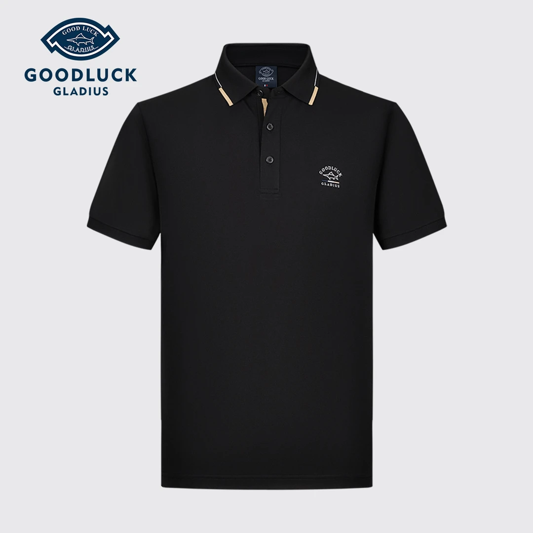 德鲨鲨鱼夏季新款Polo衫莱赛尔天丝柔滑轻薄透气短袖-L1T53005