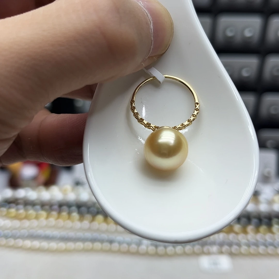 海水珍珠戒指18K金镶嵌