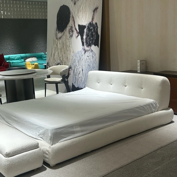 【春哥严选-超级月亮床】清样-意式极简布艺主卧大床