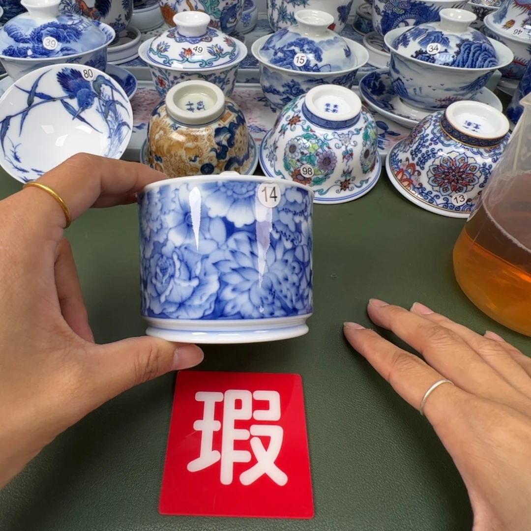 陶瓷景德镇纯手工纯手绘茶具木木14石原