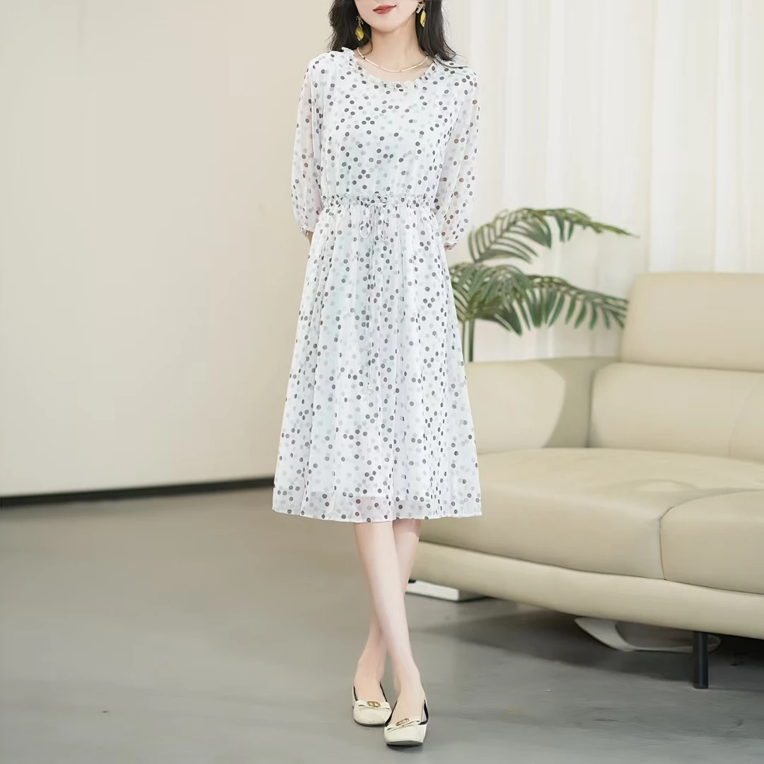 运费补贴（记忆起点）夏季凉爽透气桑蚕丝2025扎染显瘦高高端连衣裙