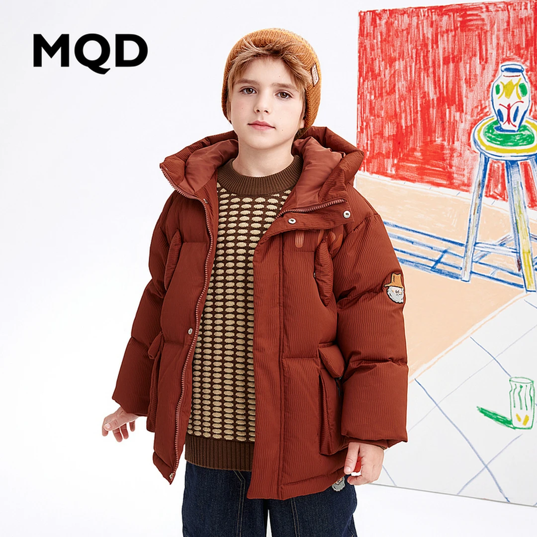 MQD童装羽绒服新款肌理感面料波浪压花安全温暖抗菌绒943431305