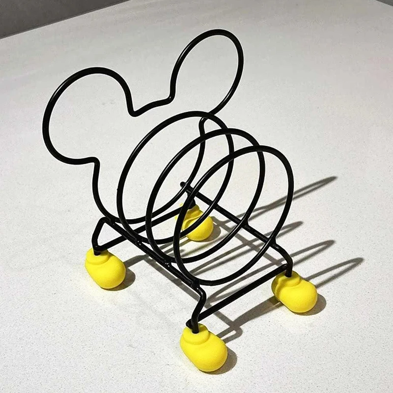 【原地焕新家】米奇厨房锅架盘子收纳置物架菜板台面沥水架多功能