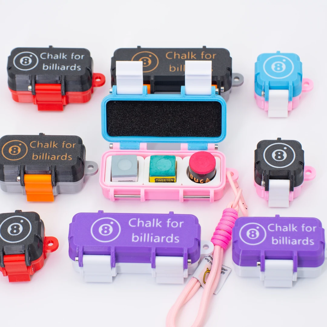 巧克粉收纳盒圆形方形六角形巧粉户外随身中八台球器材用品可爱