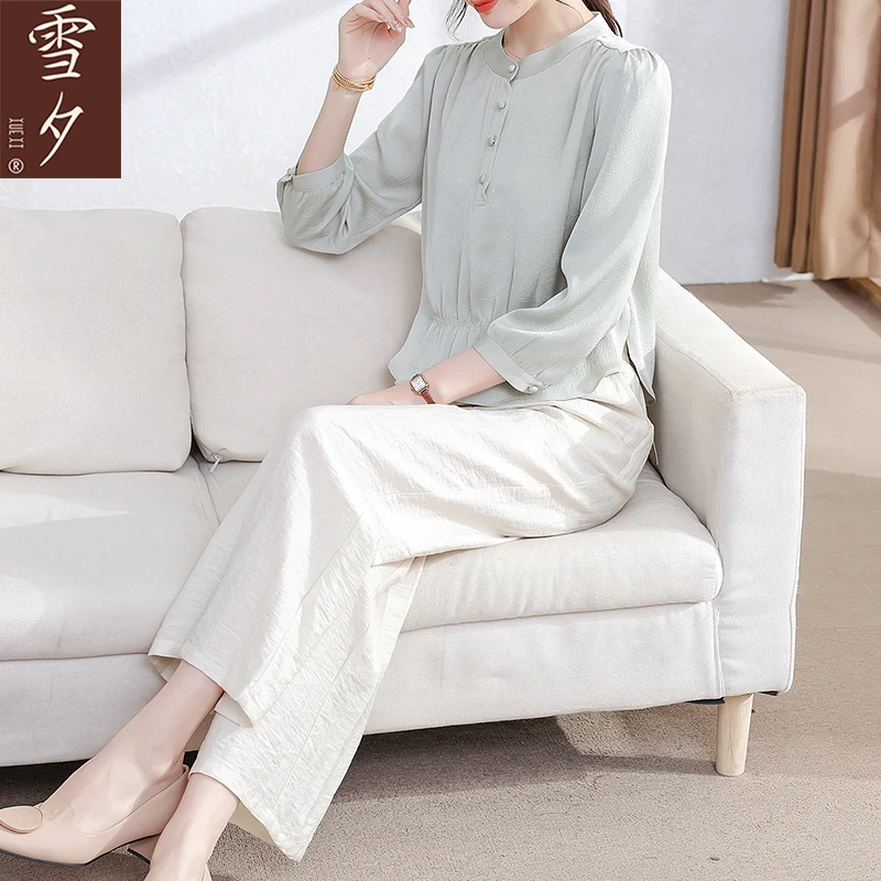 【雪夕】时尚气质衬衫上衣贵夫人休闲T恤2025新款W-X-ADLE829