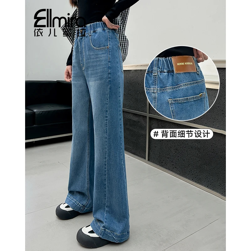 9034女童牛仔裤秋装新品儿童微喇裤长裤2025新款洋气大童秋秋薄款