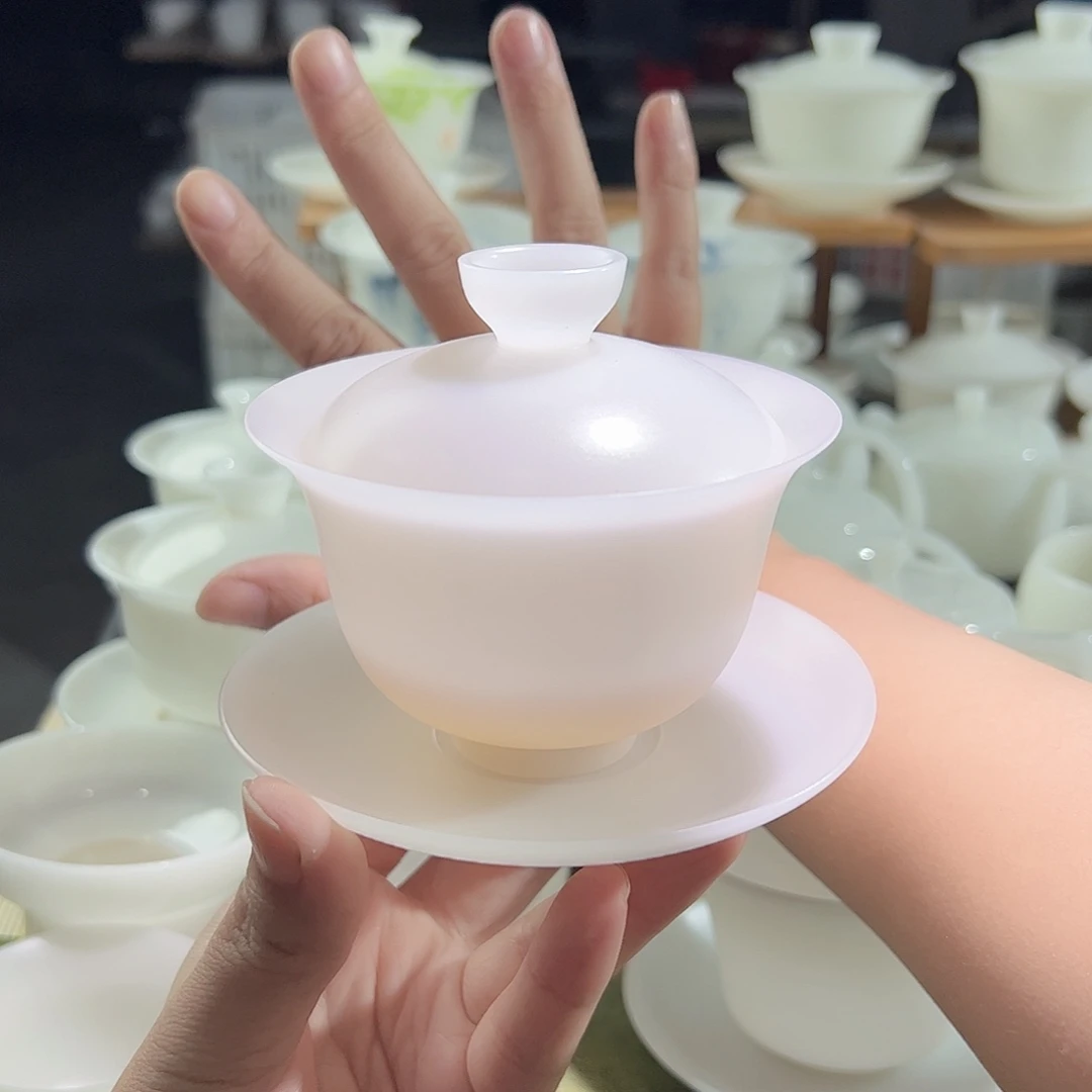 素烧璞玉薄胎元宝盖碗170ml