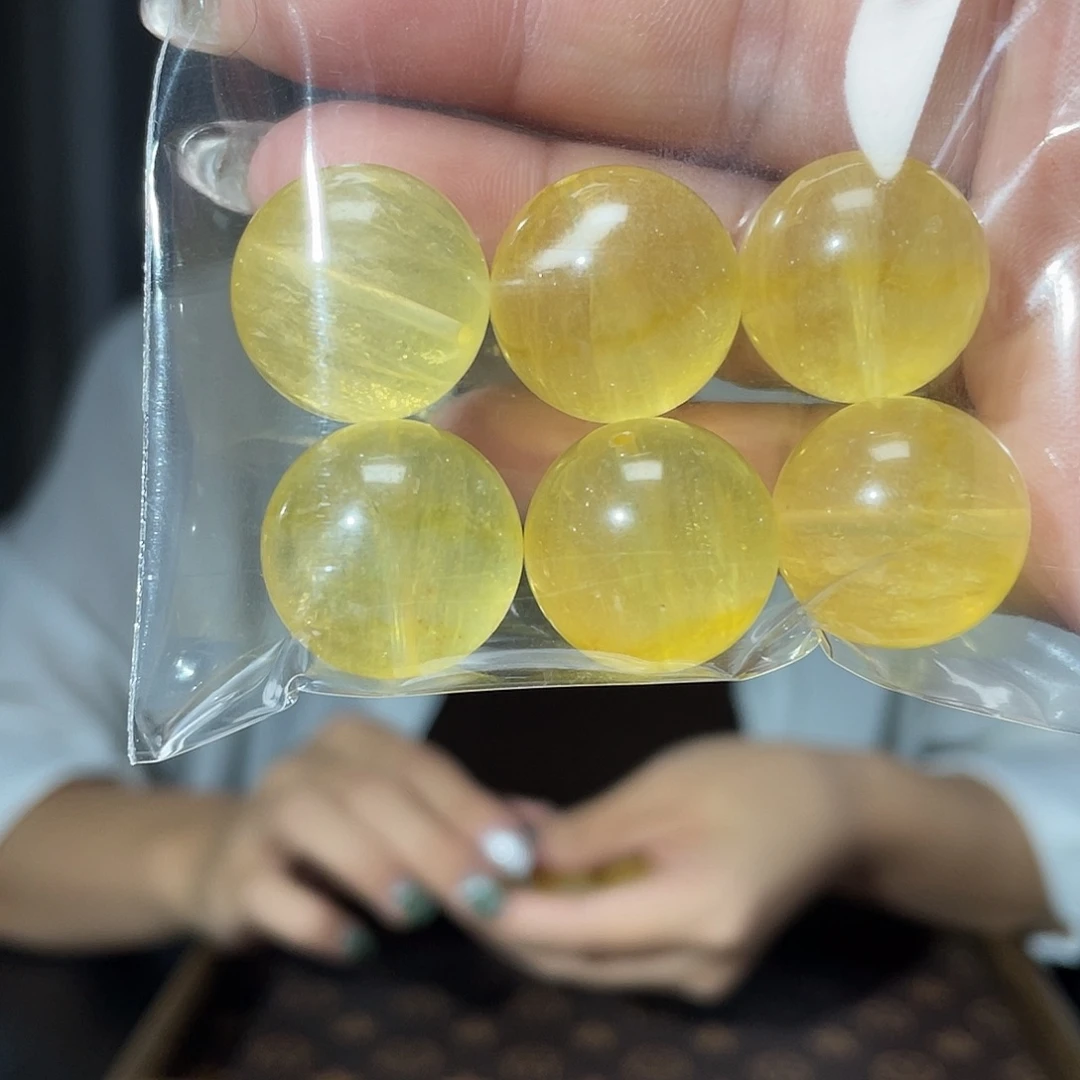 单珠未镶嵌萤石19mm黄萤石单珠