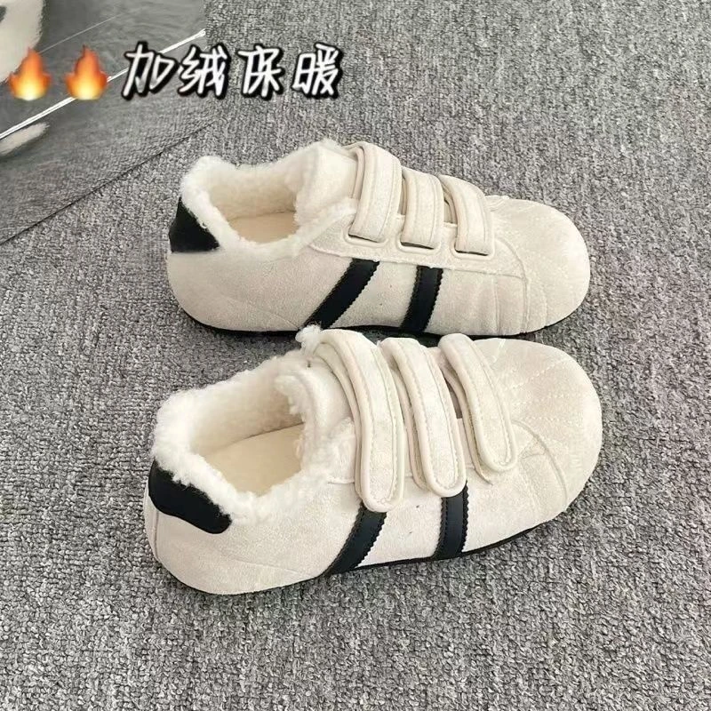 废土风冬季保暖女鞋勃肯鞋2025新款爆款厚底小白鞋二棉鞋德训鞋