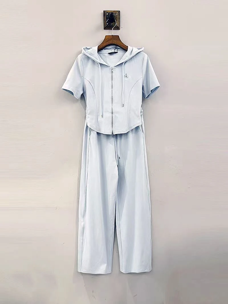 麦寻专柜正品时尚洋气细闪减龄显瘦夏季女装套装