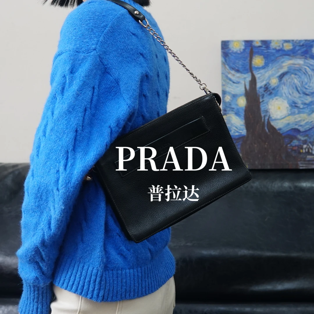 95新 Prada/普拉达  黑色单肩包/BW01609010/9010