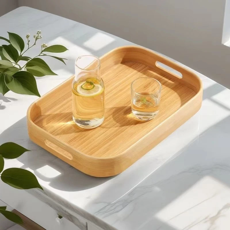 楠竹托盘长方形形家用客厅果盘餐厅商用专用婚房KTV糖果盘点心盘